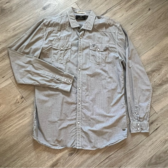 Scotch & Soda Men’s LS Snap Button Up Shirt - Picture 1 of 6